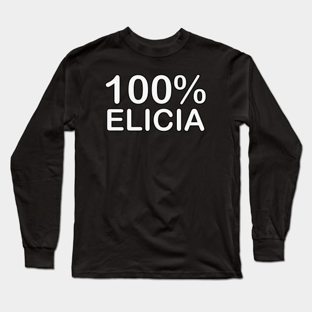 Elicia name, couples gifts for boyfriend and girlfriend matching. Long Sleeve T-Shirt by BlackCricketdesign